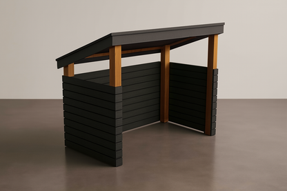 Offenes Mülltonnenhäuschen