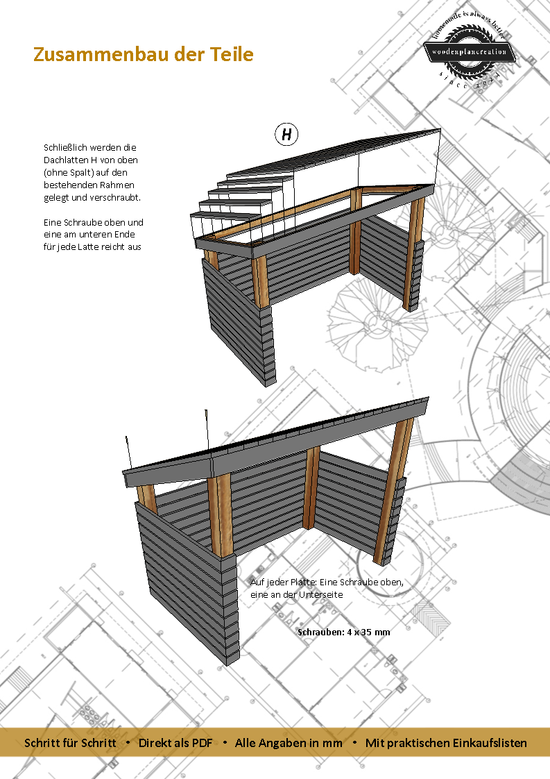 Offenes Mülltonnenhäuschen