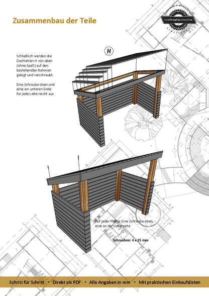 Offenes Mülltonnenhäuschen